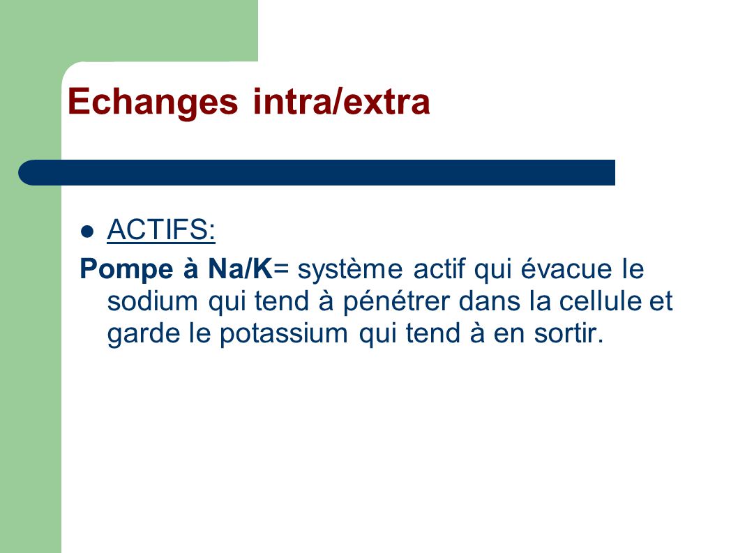 Echanges intra/extra ACTIFS: