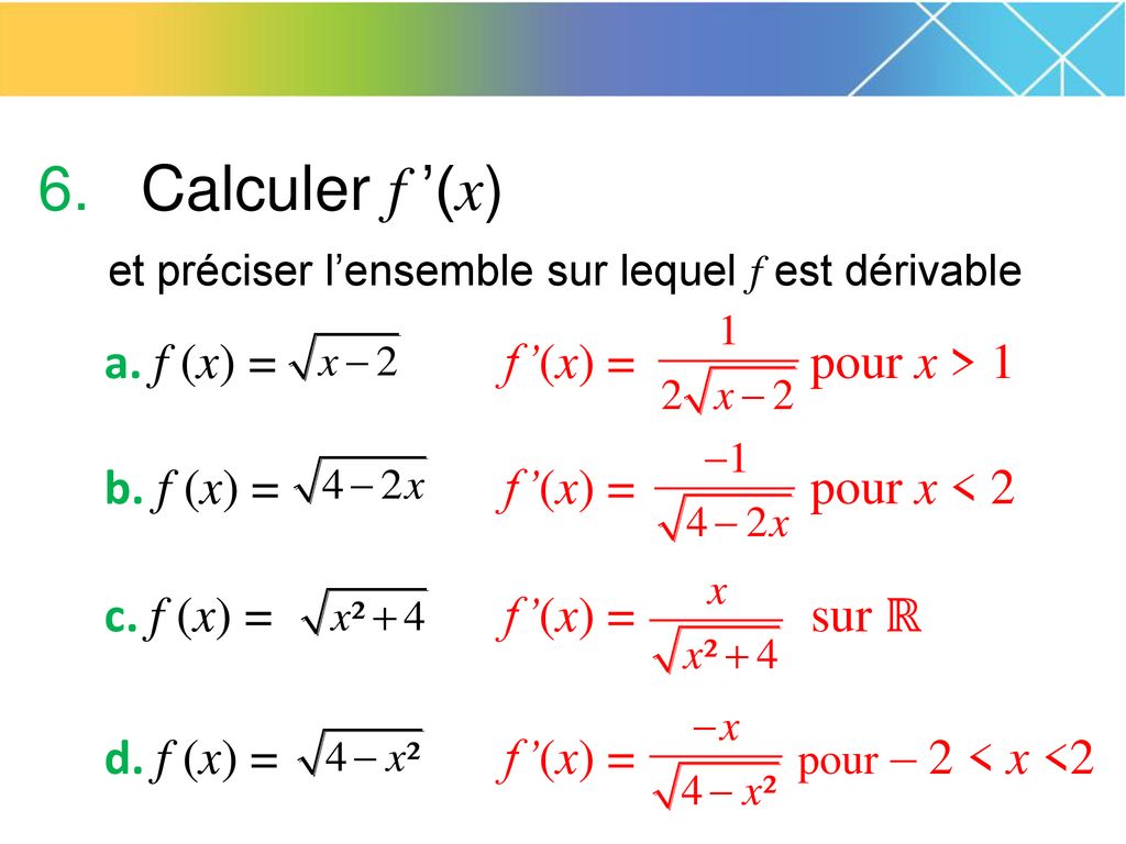 Derivation Calculs Ppt Telecharger