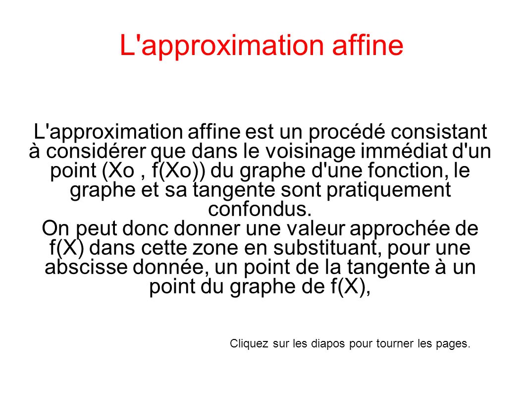 L approximation affine