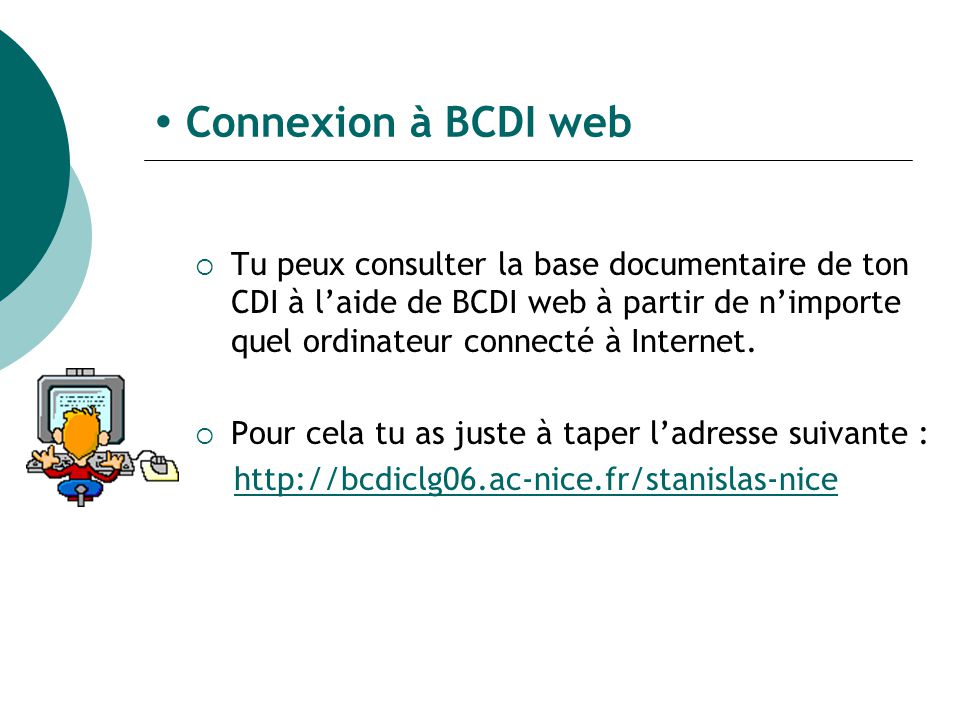  Connexion à BCDI web