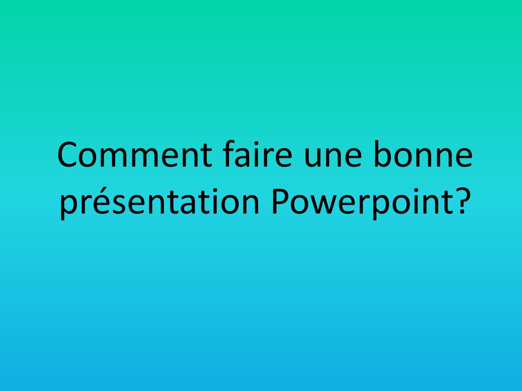 la bonne presentation power point