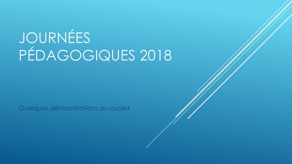 Journées Pédagogiques Ppt Télécharger 