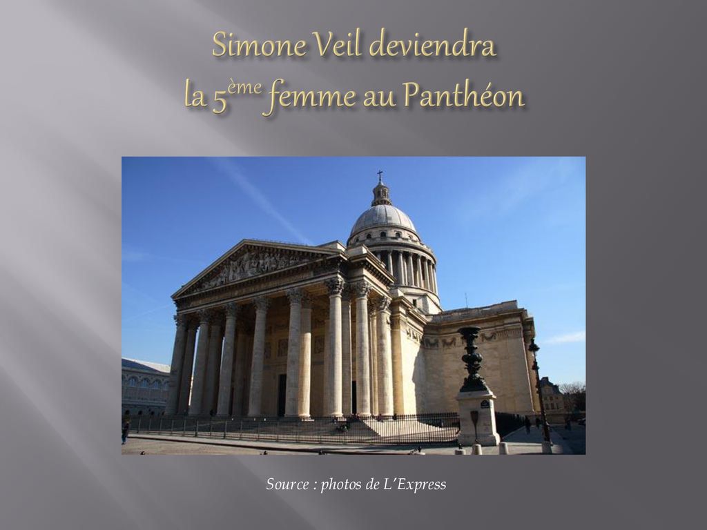 Simone Veil deviendra la 5ème femme au Panthéon