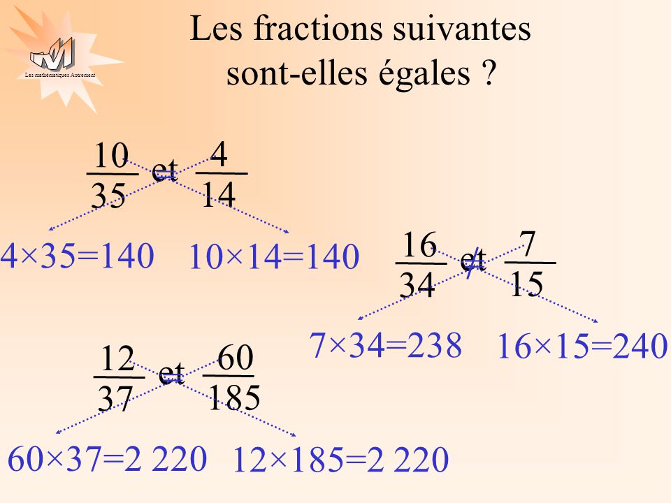 Les fractions suivantes sont-elles égales