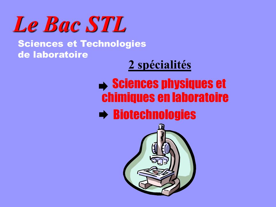 Le Bac STL Sciences physiques et chimiques en laboratoire