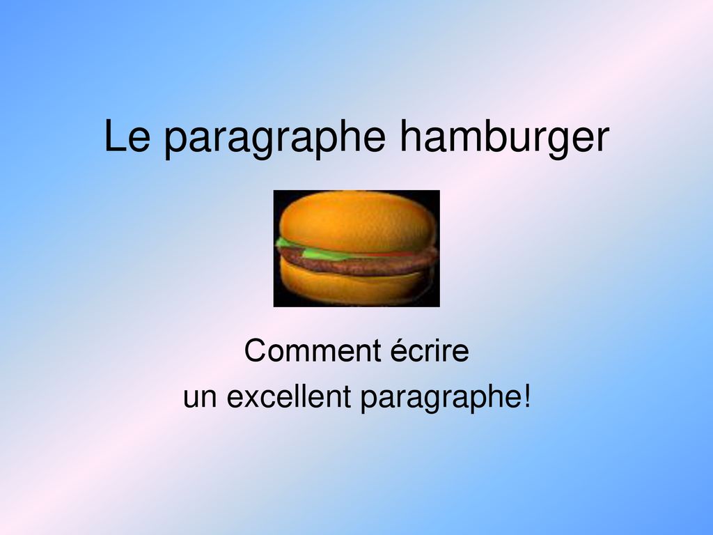 Le paragraphe hamburger