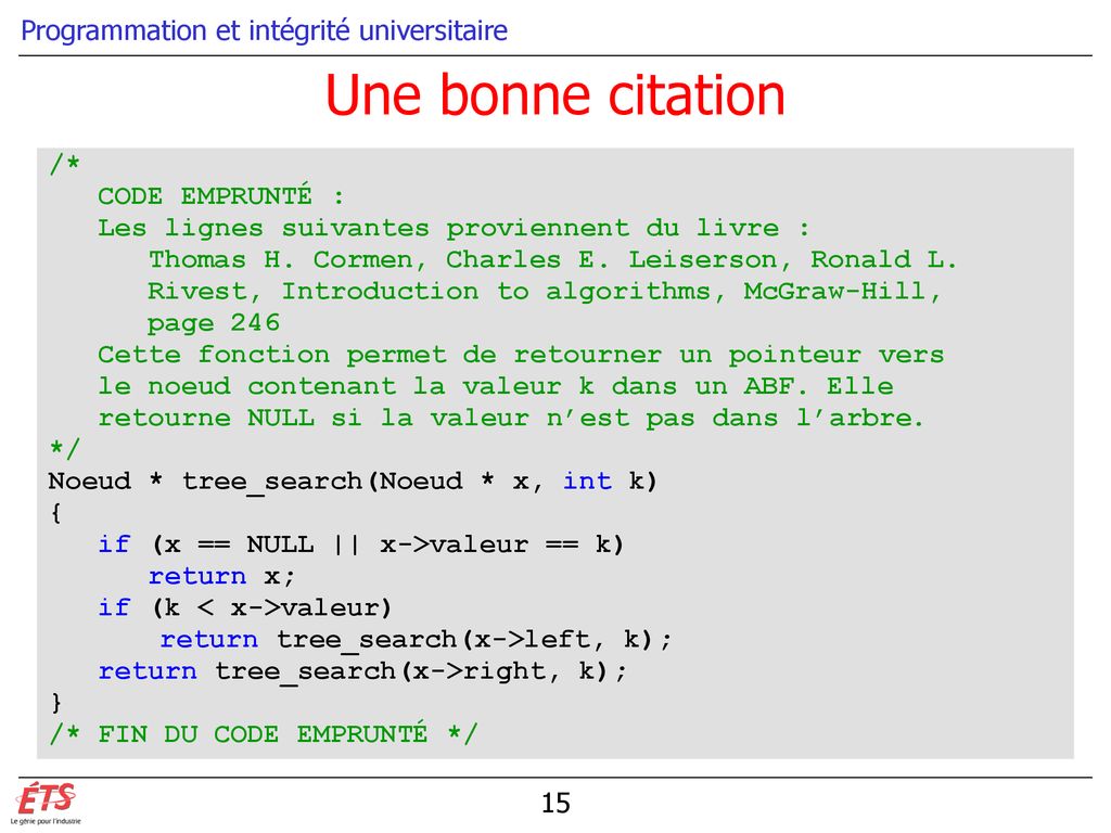 Programmation Et Integrite Universitaire Ppt Telecharger