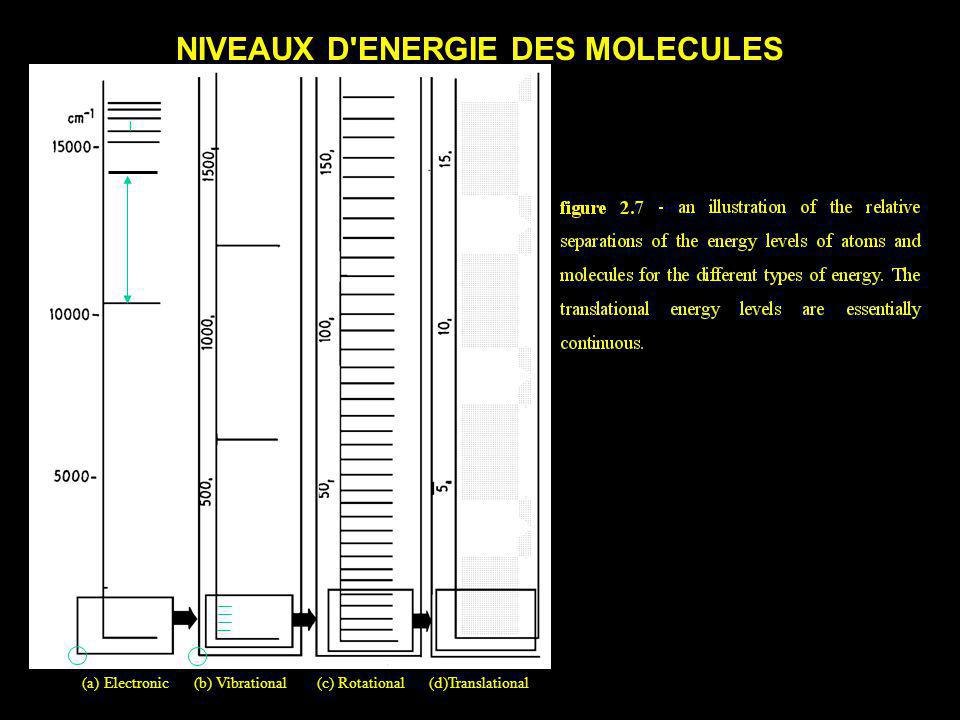 NIVEAUX D ENERGIE DES MOLECULES
