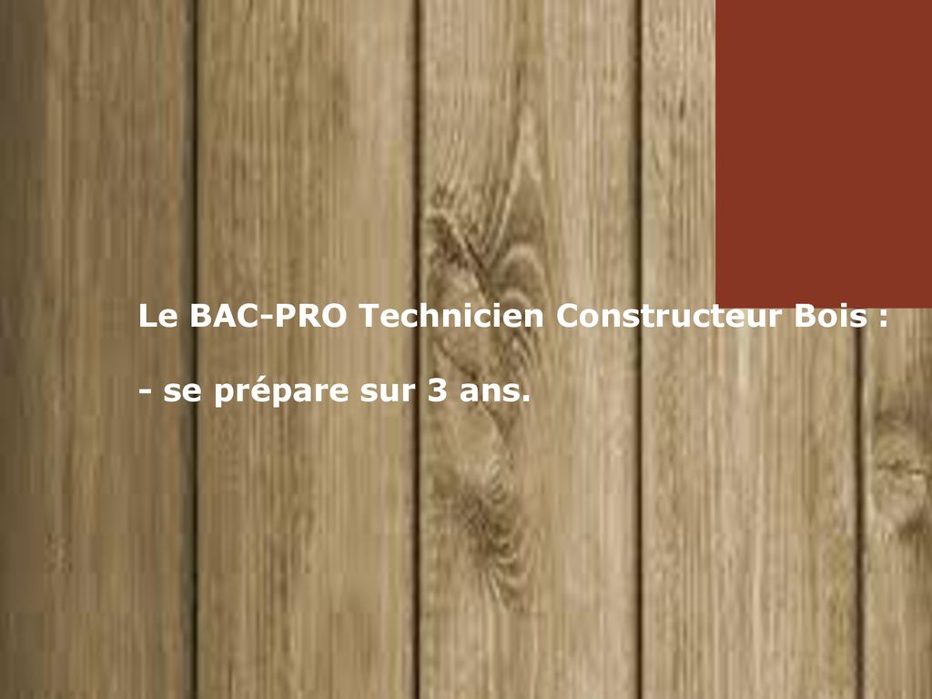 BAC-PRO TECHNICIEN CONSTRUCTEUR BOIS !!! - Ppt Télécharger