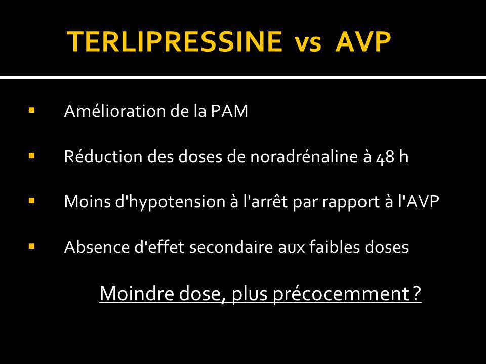 TERLIPRESSINE vs AVP Amélioration de la PAM