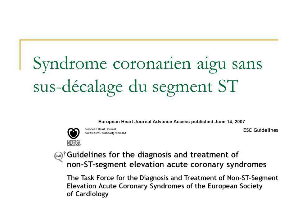 Syndrome coronarien aigu sans sus-décalage du segment ST