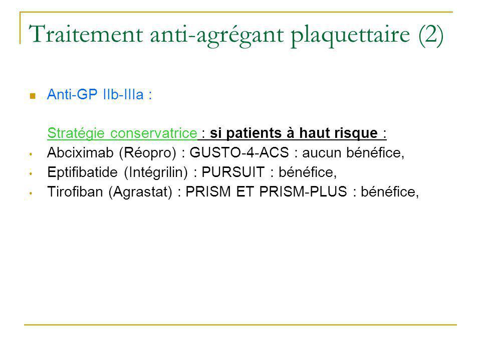 Traitement anti-agrégant plaquettaire (2)