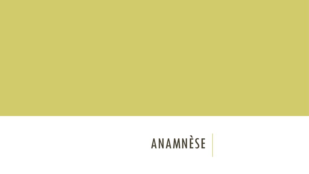 Anamnèse