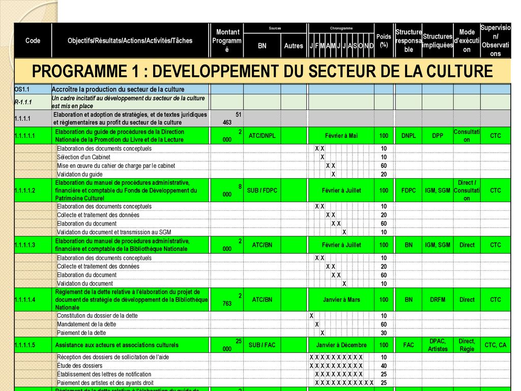 Exemple De Programme D'activités Annuel