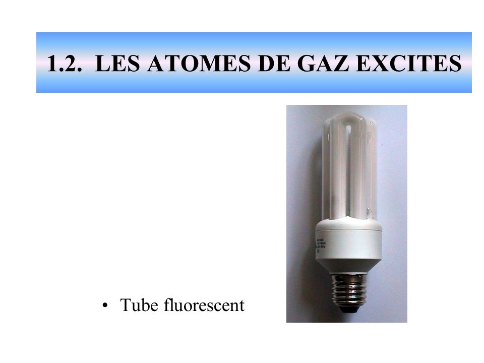 1.2. LES ATOMES DE GAZ EXCITES