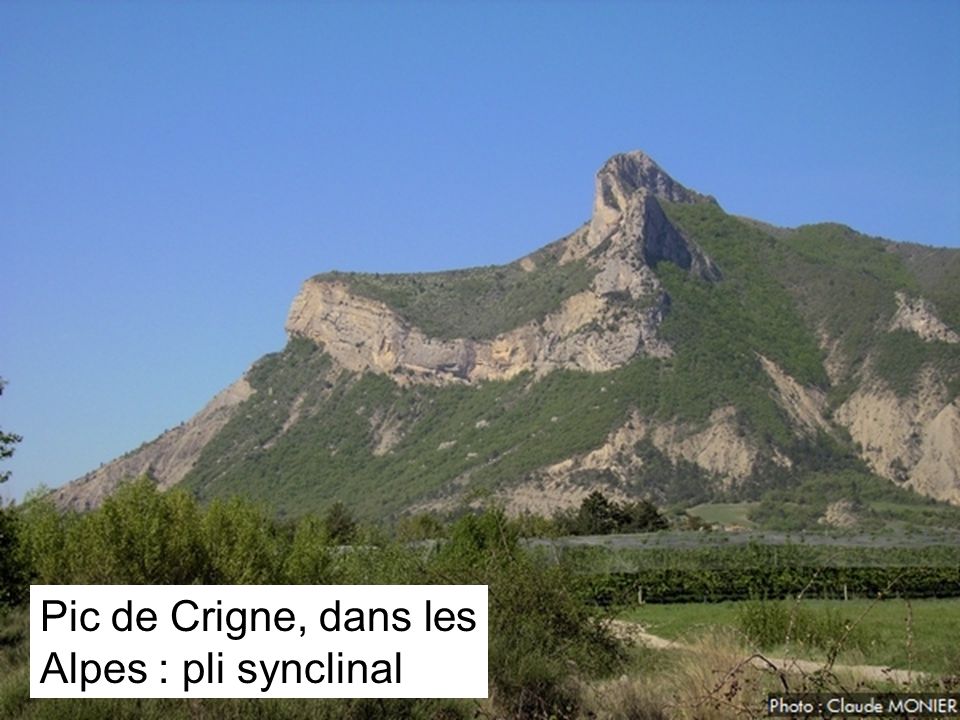 Pic de Crigne, dans les Alpes : pli synclinal