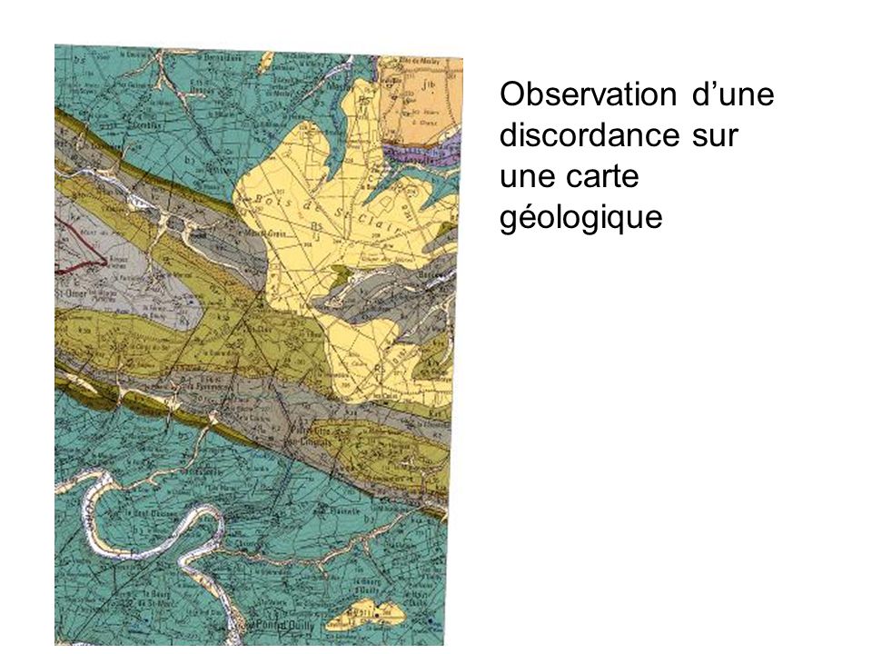 Observation d’une discordance sur une carte géologique