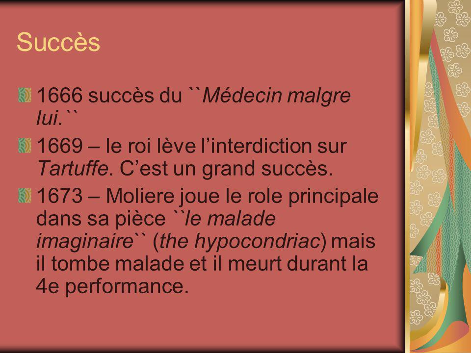 Succès 1666 succès du ``Médecin malgre lui.``