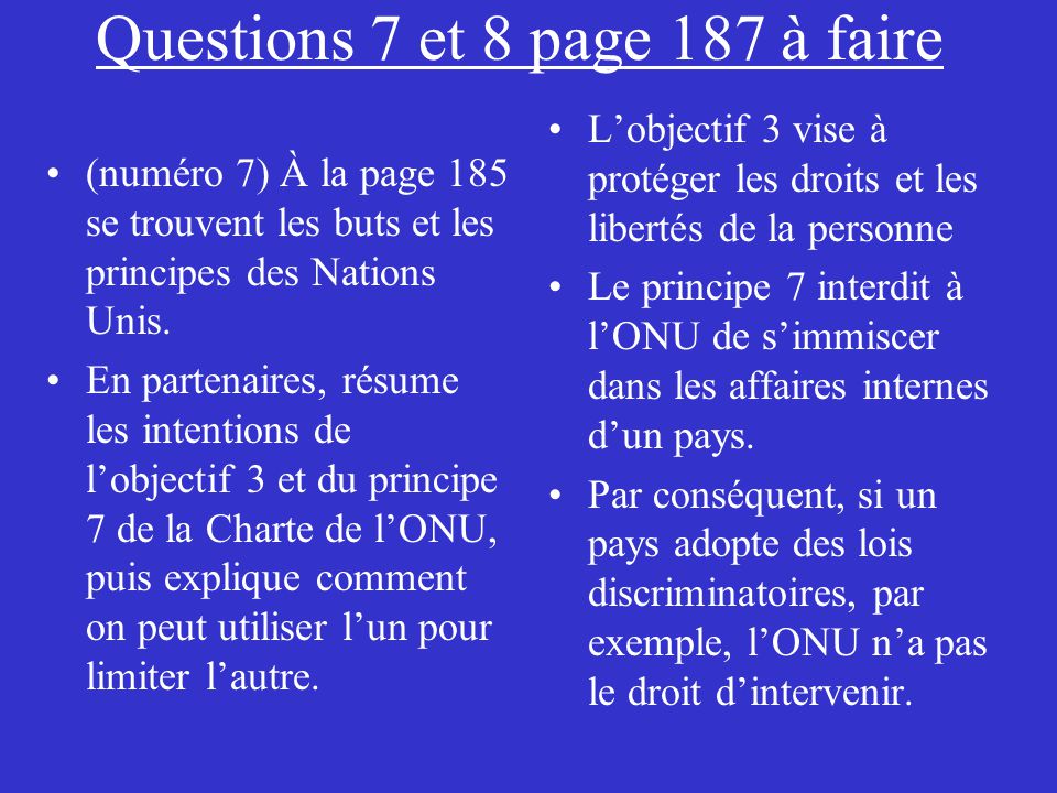 Questions 7 et 8 page 187 à faire