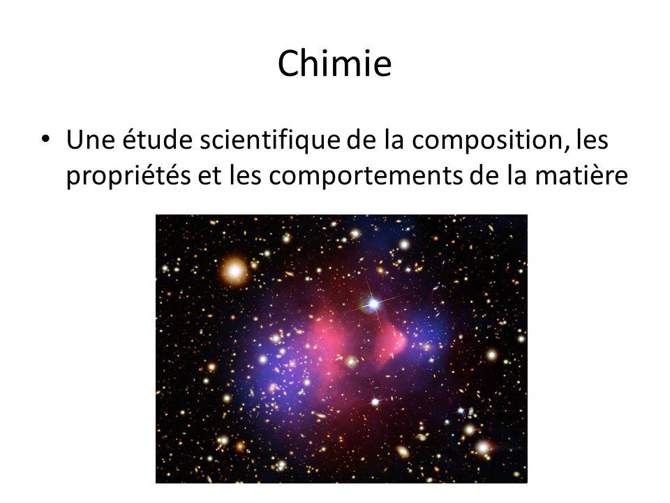 Chimie Une étude scientifique de la composition, les propriétés et les comportements de la matière