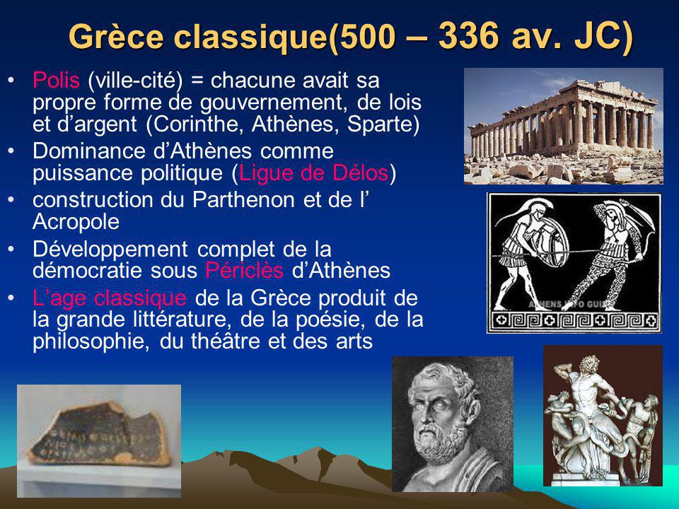 Grèce classique(500 – 336 av. JC)