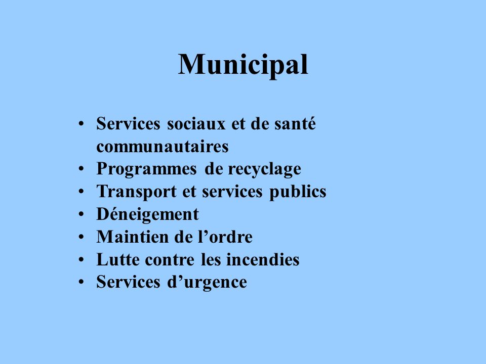 Municipal Services sociaux et de santé communautaires