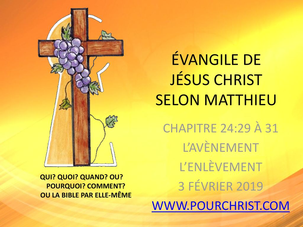 ÉVANGILE DE JÉSUS CHRIST SELON MATTHIEU - Ppt Télécharger