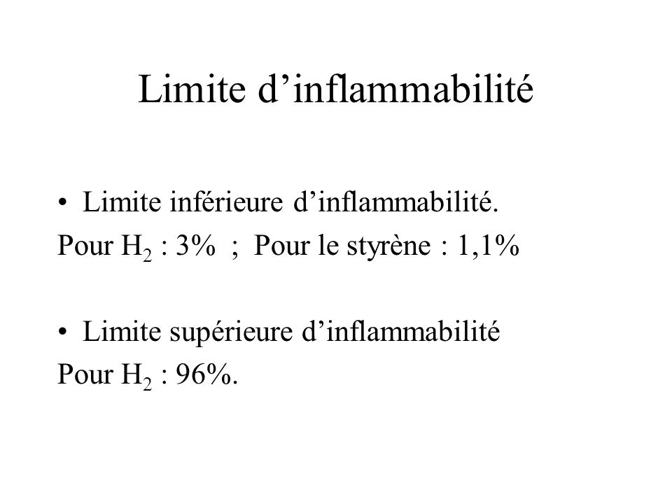 Limite d’inflammabilité