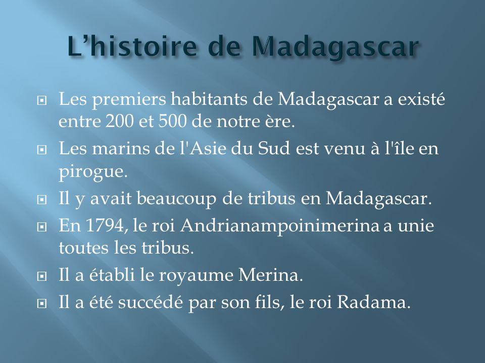 L’histoire de Madagascar