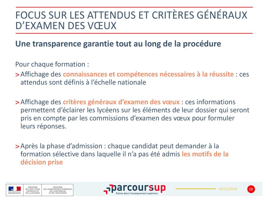 Sommaire Les Objectifs Et Le Calendrier 2019 Les Principes Clés De Parcoursup Laccompagnement 