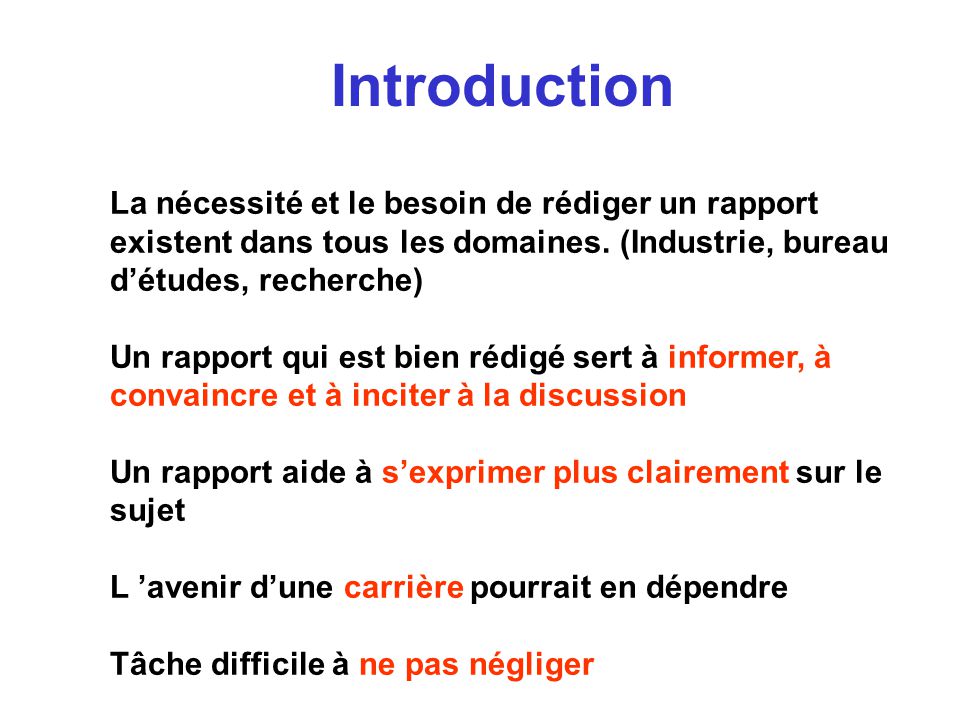 Comment Rediger Un Rapport Technique Quelques Indications Ppt Video Online Telecharger