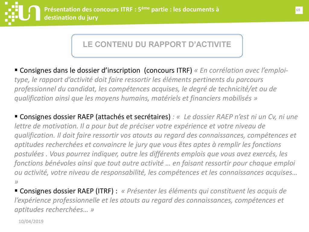 Présentation Des Concours Et Recrutements ITRF - Ppt Télécharger