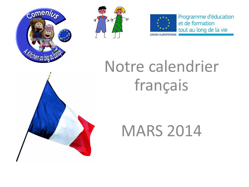 Notre calendrier français MARS 2014