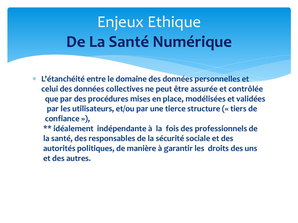 Enjeux Ethique De La Santé Numérique Dr Slim Ben Salah - Ppt Télécharger