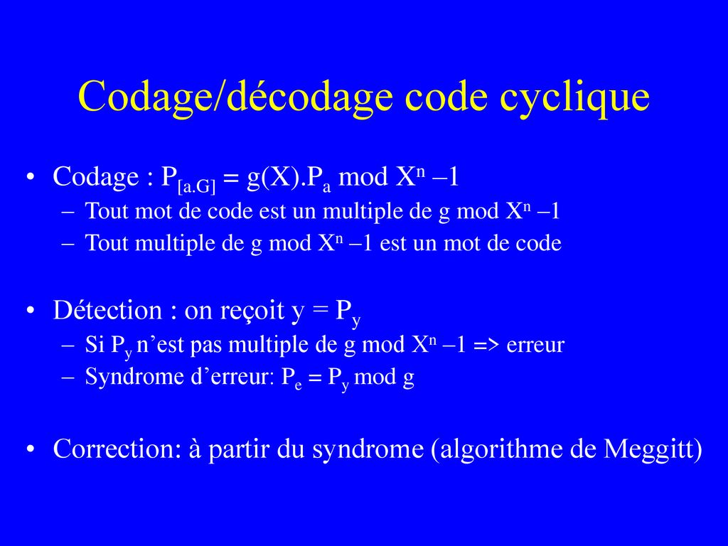 Codes Cycliques Hypothese Sur V Vocabulaire Source Ppt Telecharger