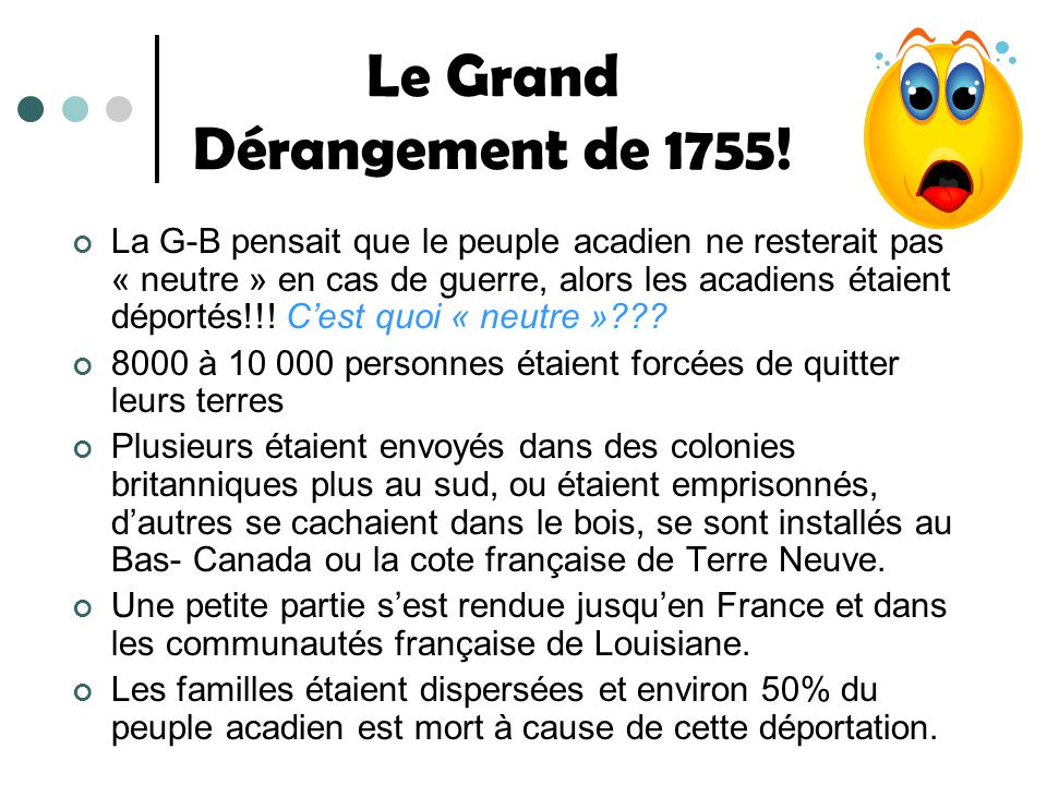 Le Grand Dérangement de 1755!