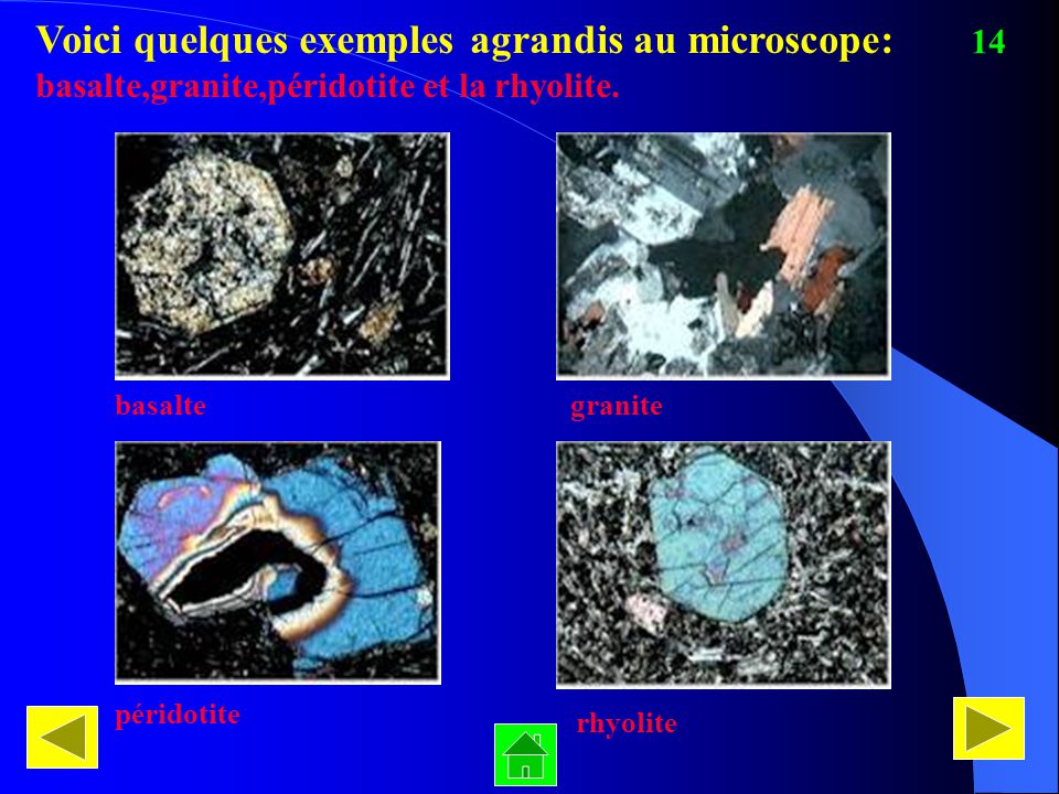 Voici quelques exemples agrandis au microscope: