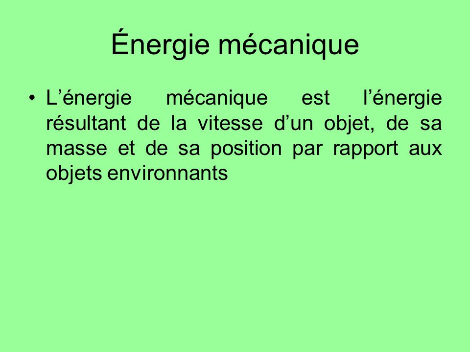 Énergie mécanique
