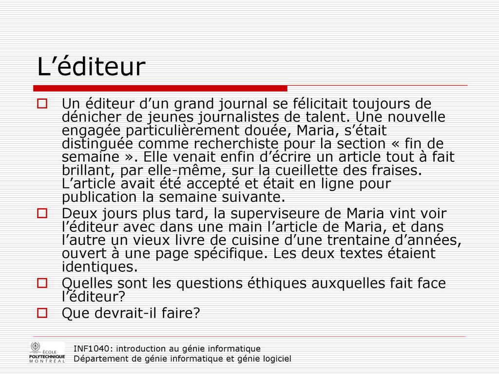 Ingénierie: questions d’éthique - ppt télécharger