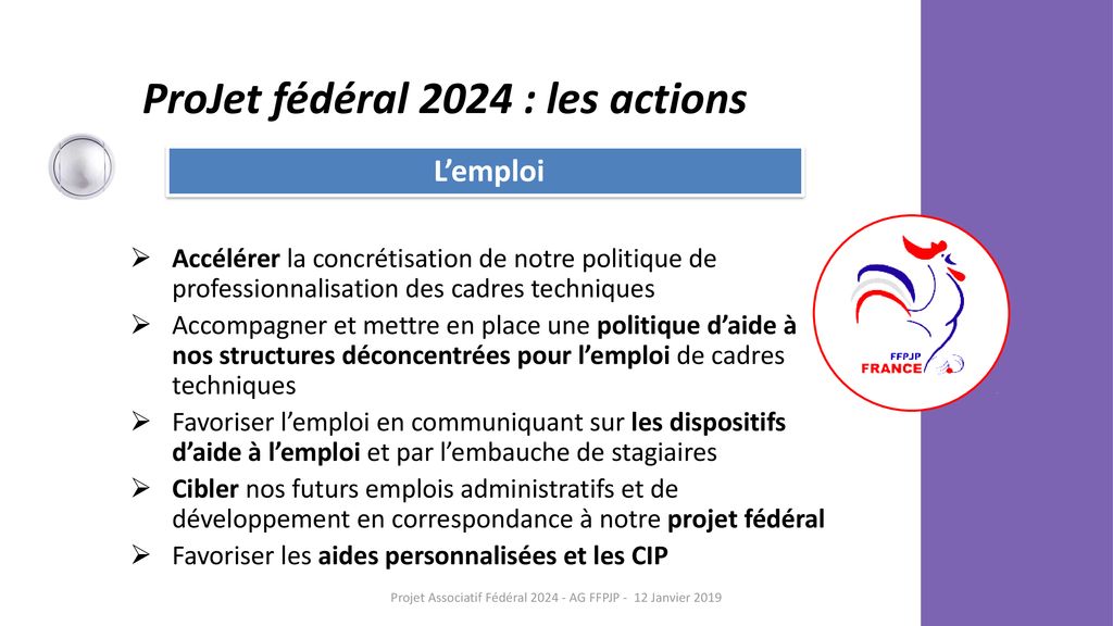 F.F.P.J.P. PROJET Associatif FFPJP ppt télécharger