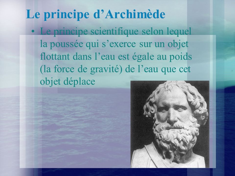 Le principe d’Archimède