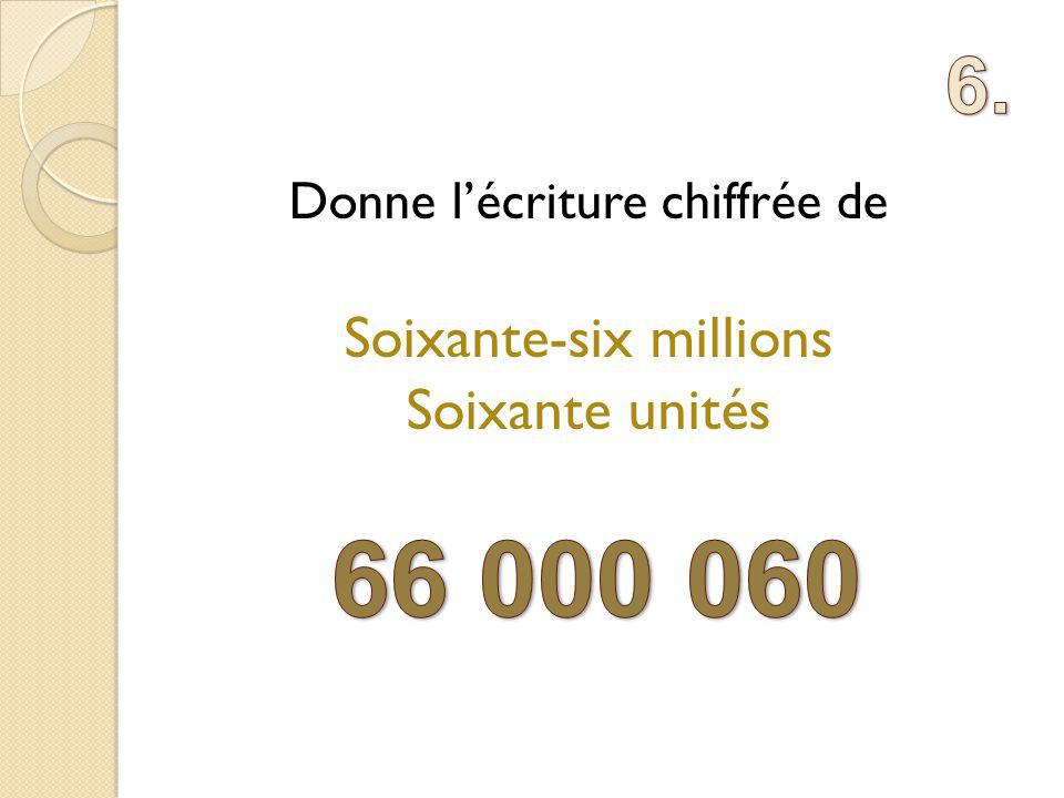 Soixante-six millions Soixante unités