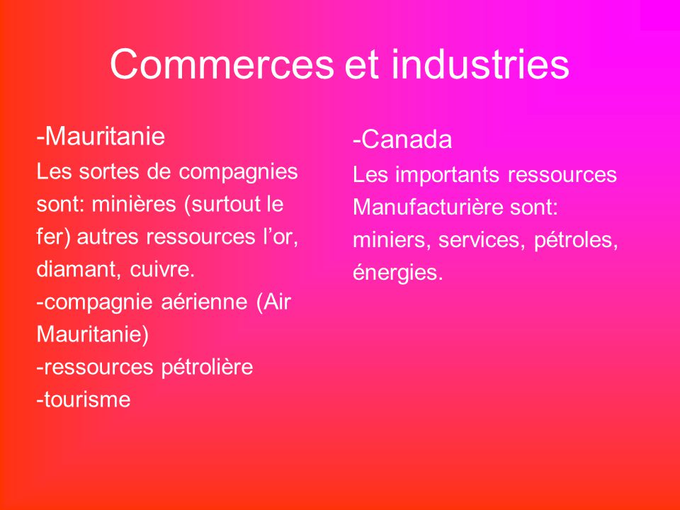 Commerces et industries