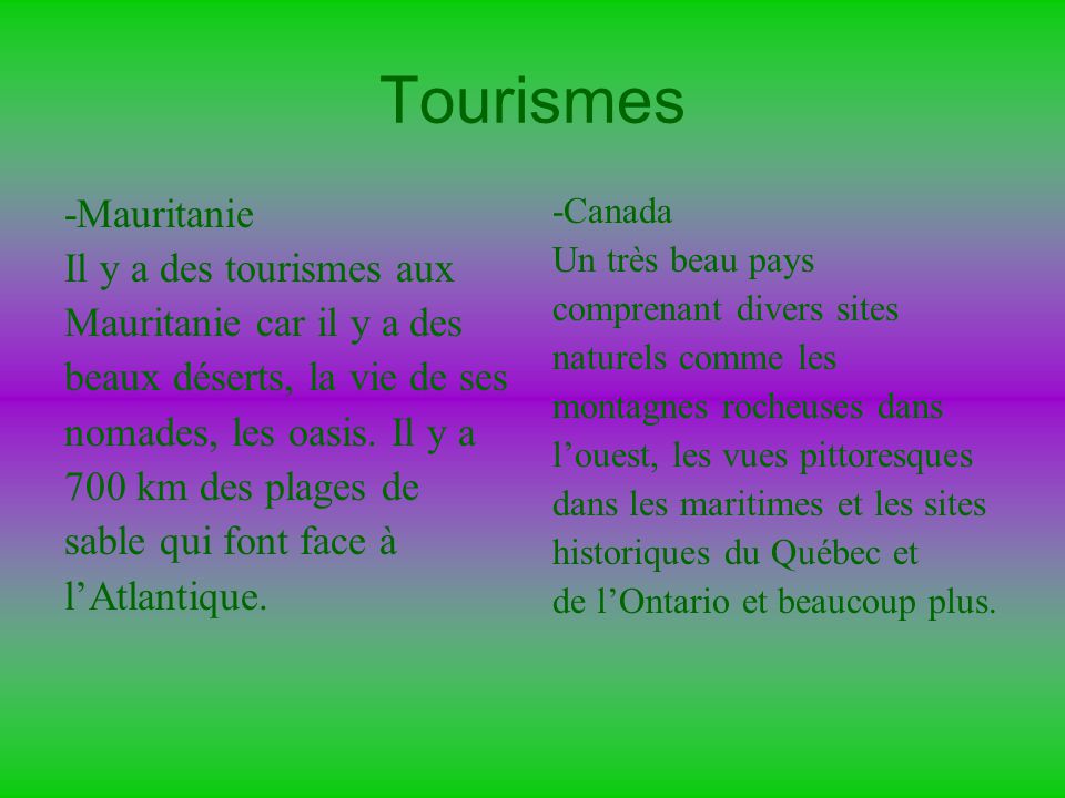 Tourismes -Mauritanie Il y a des tourismes aux