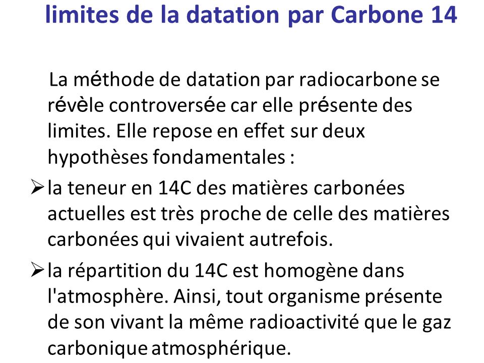 carbone-14 en datation radioactive ignorer le branchement