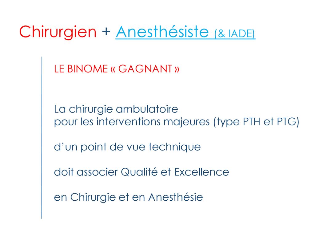 COMMENT J’AI ORGANISÉ MA PREMIÈRE PROTHÈSE EN AMBULATOIRE ? SFAR Ppt ...