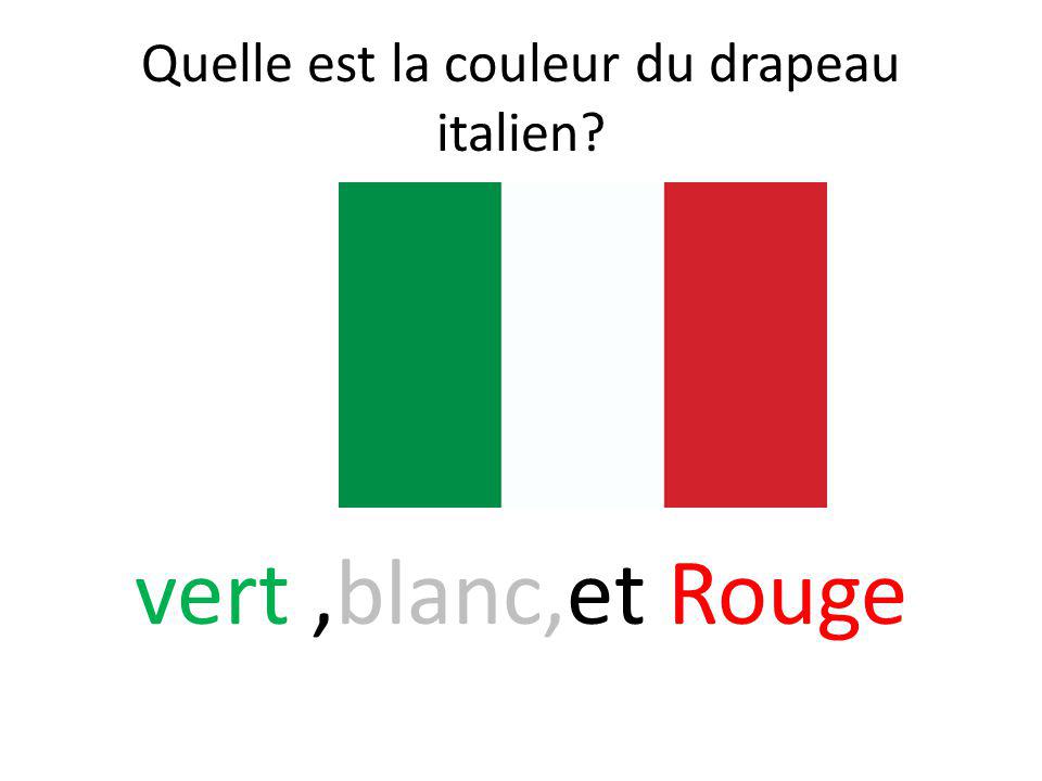 Quelle est la couleur du drapeau italien