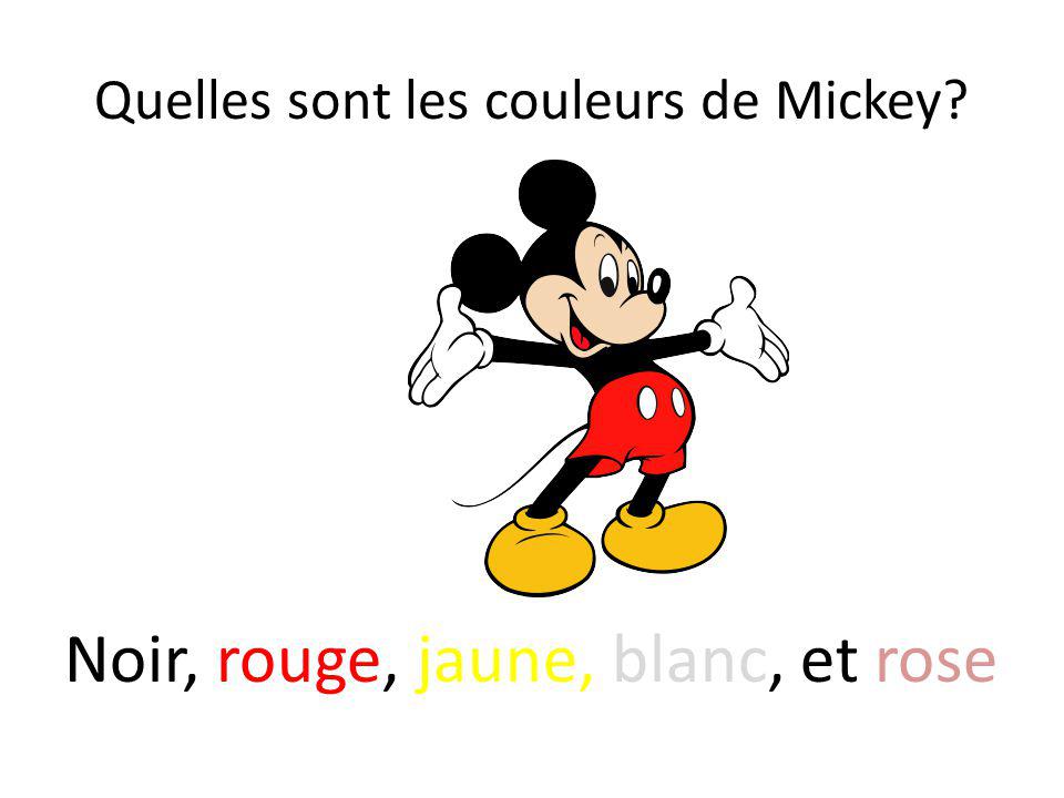 Quelles sont les couleurs de Mickey