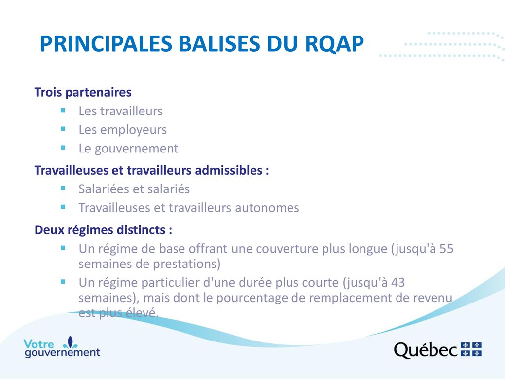 Regime Quebecois D Assurance Parentale Rqap Ppt Telecharger