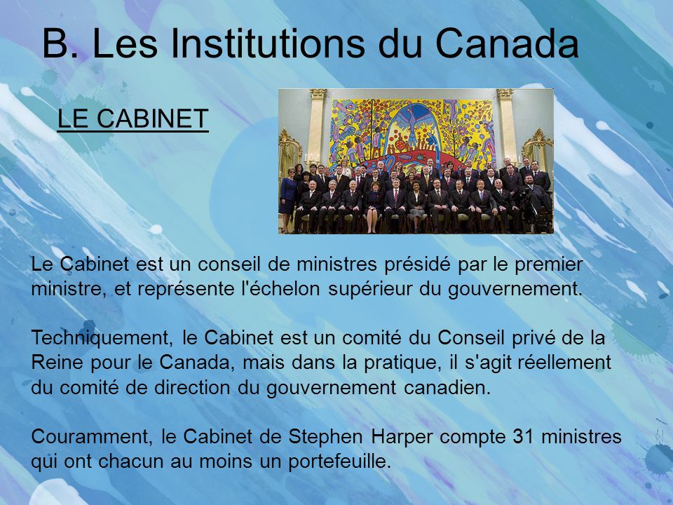 B. Les Institutions du Canada